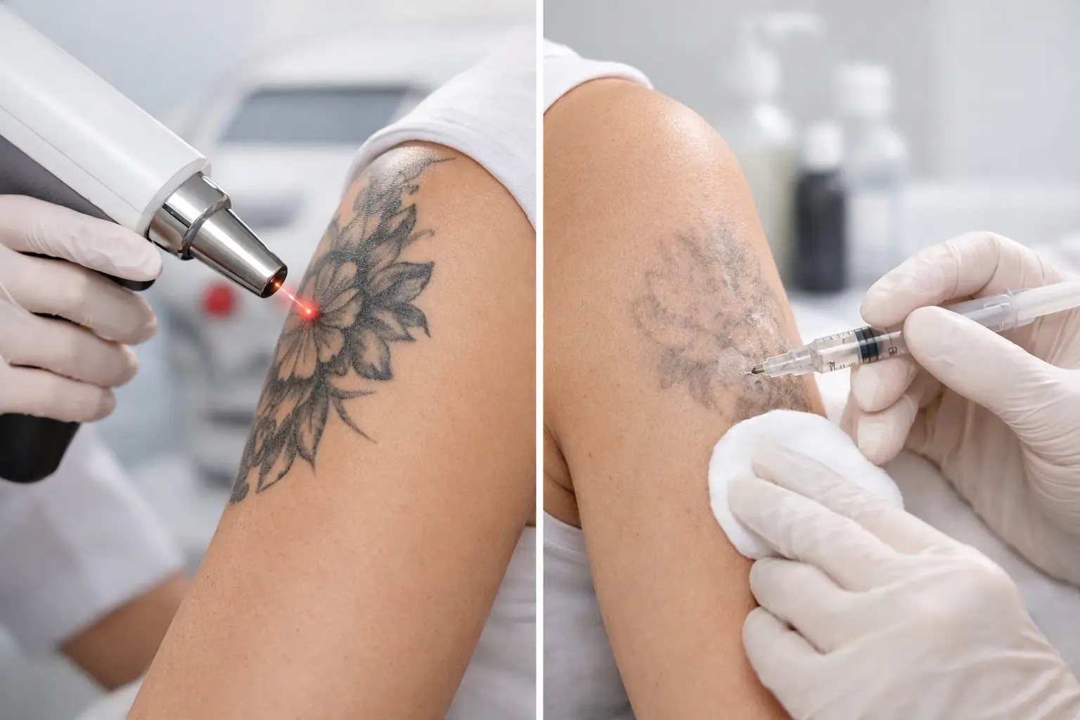 Laser Removal vs Saline Fading